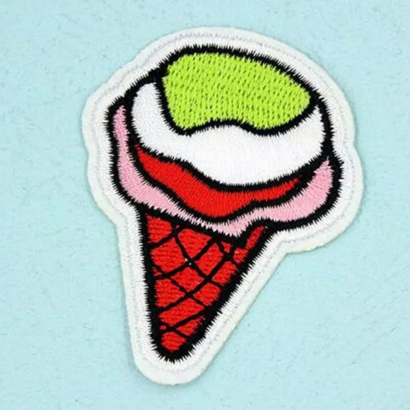 Other - Embroidered Iron On Ice Cream Cone Patch / Badge